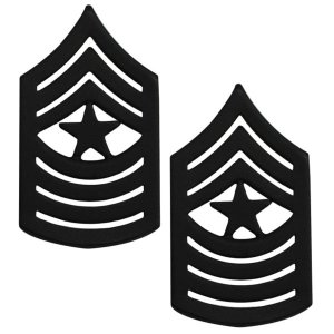 Marine Corps Chevron: Sergeant Major, black metal, solid brass