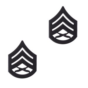 Marine Corps Chevron: Staff Sergeant, black metal, solid brass