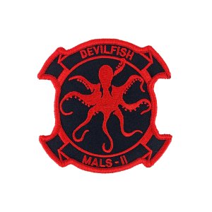 Marine Corps Patch: MALS-11 Devilfish, color with hook closure