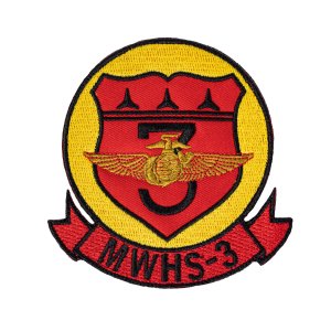 Marine Corps Patch: MWHS-3, color with hook closure