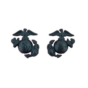 Marine Corps Service Collar Device: Enlisted, Black Metal
