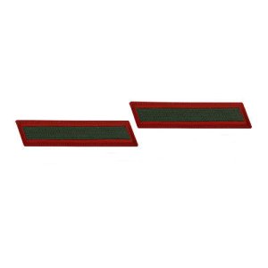 Marine Corps Service Stripe: Female, green on red, set of 1