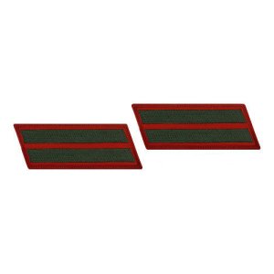 Marine Corps Service Stripe: Female, green on red, set of 2