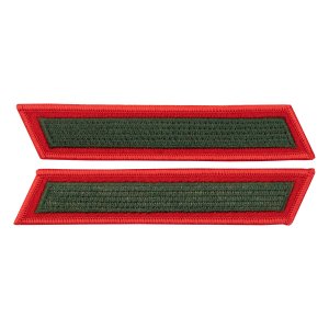 Marine Corps Service Stripe: Male, green embroidered on red, set of 1