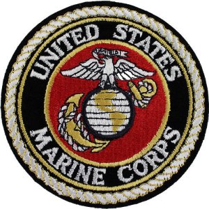 Marine Corps Shoulder Patch: Globe and Anchor, black, 4