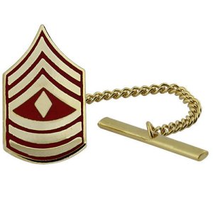 Marine Corps Tie Tac: First Sergeant, gold and red