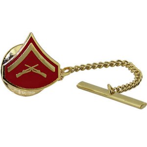 Marine Corps Tie Tac: Lance Corporal, gold and red