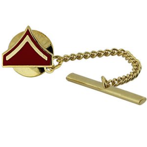 Marine Corps Tie Tac: Private First Class, gold and red