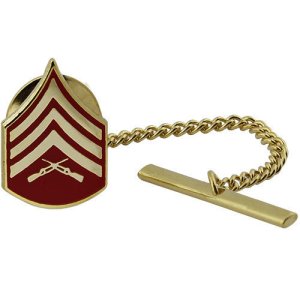 Marine Corps Tie Tac: Sergeant, gold and red