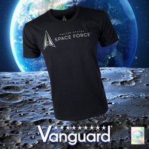 Space Force Leisure T-Shirt: Black with Logo