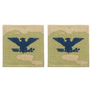 Space Force Officer Rank Insignia Embroidered on OCP with Hook: Colonel