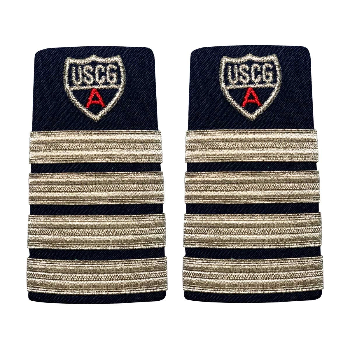 Picture of US Coast Guard Auxiliary Shoulder Boards Auxiliary Enhanced Shoulder Boarddc (4 Stripes and Red A ): Female