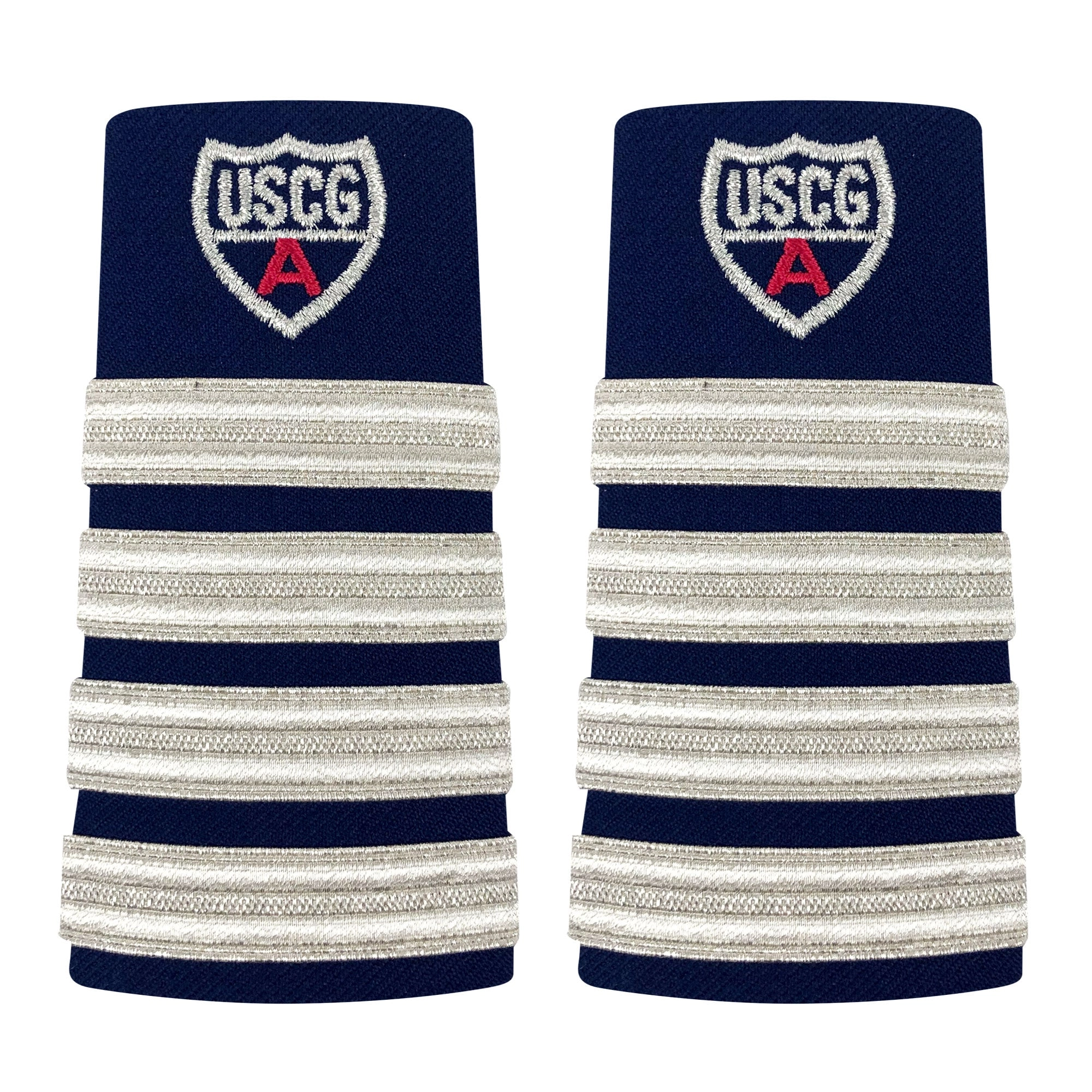 Picture of US Coast Guard Auxiliary Shoulder Boards Auxiliary Enhanced Shoulder Boarddc- 4 Stripes and Red A