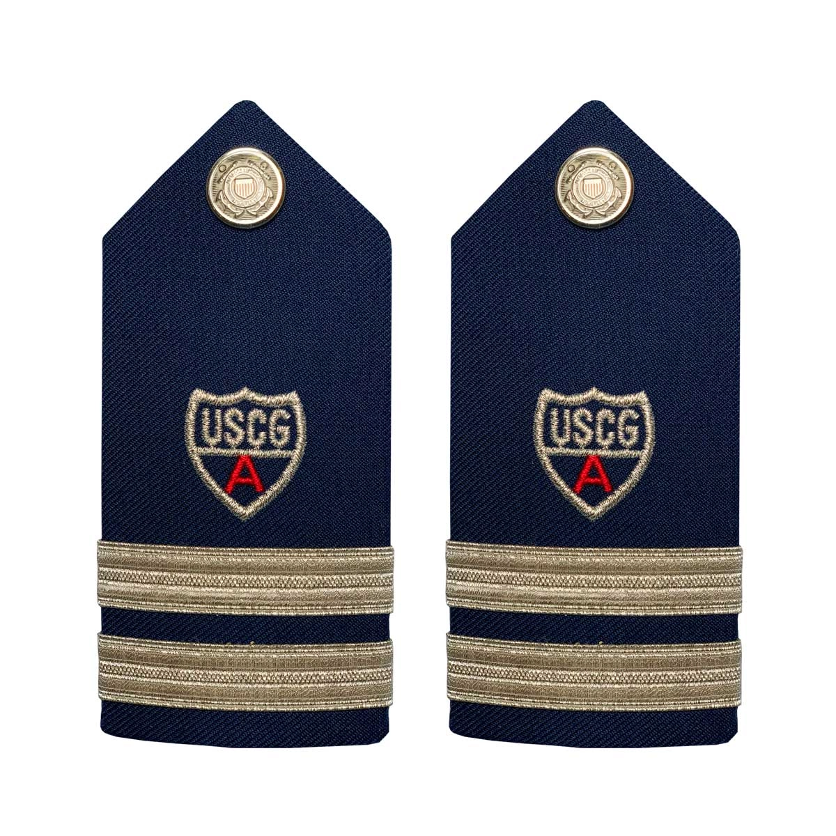 Picture of US Coast Guard Auxiliary Shoulder Boards Auxiliary Hard Shoulder Boardadso Ba (2 Stripes and Red A): Female