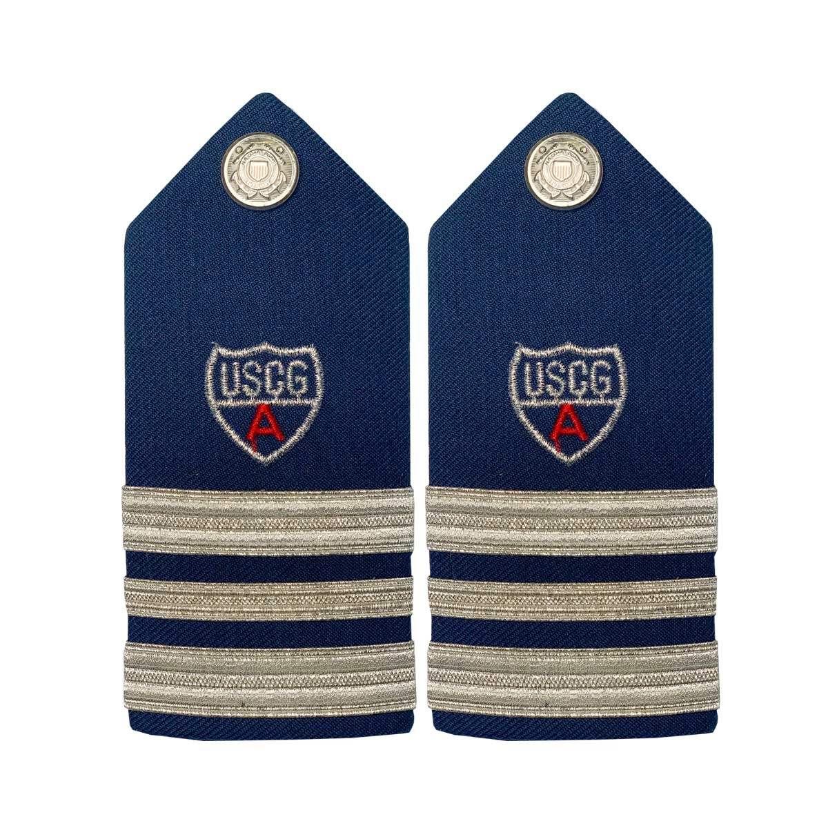 Picture of US Coast Guard Auxiliary Shoulder Boards Auxiliary Hard Shoulder Boarddso Bc D (2 1/2 Stripes and Red A): Female