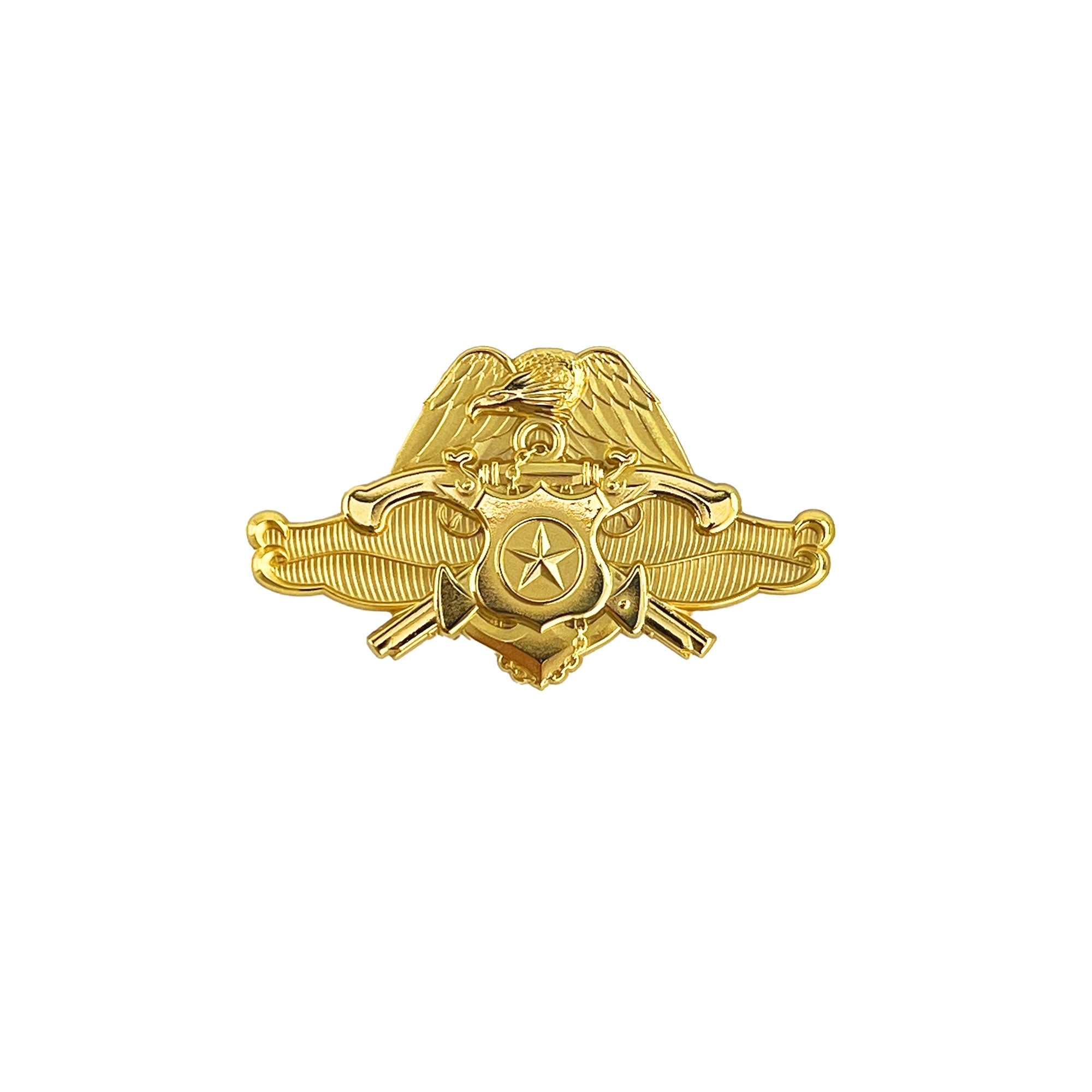 Picture of US Navy Badges 24K Gold Officer Security Forces Specialist: Miniature Size #8 Matte Finish