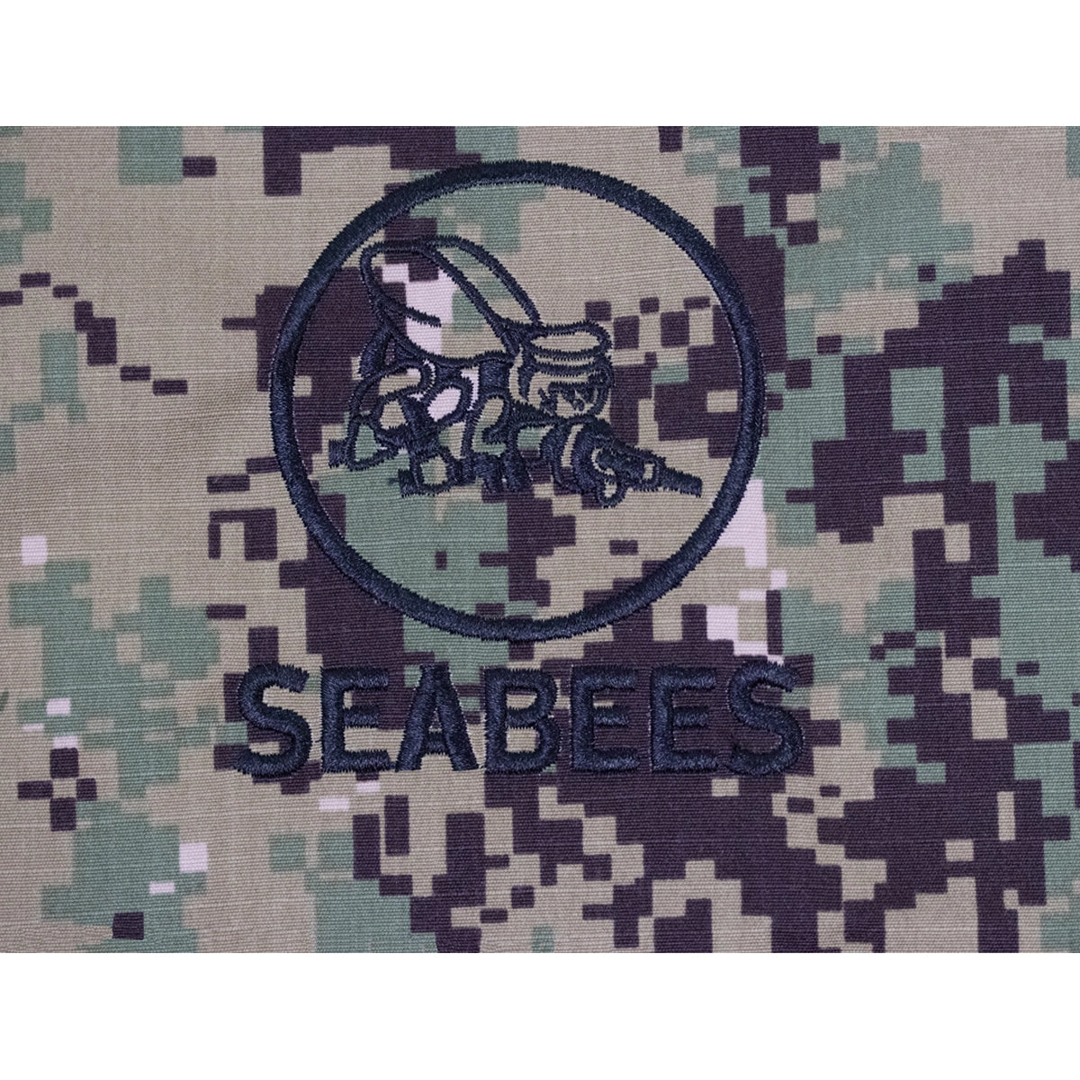 Picture of US Navy Badges Embroidered Seabee Pocket Replacement: Woodland Digital