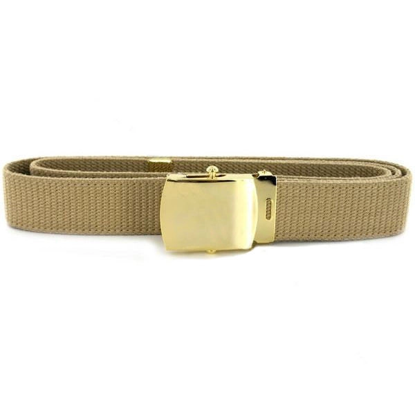 Picture of US Navy Belts And Buckle Khaki Cotton with 24K Gold Buckle and Tip: Male
