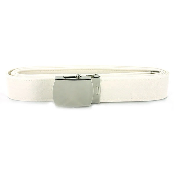 Picture of US Navy Belts And Buckle White Cnt with Silver Mirror Buckle and Tip: Male