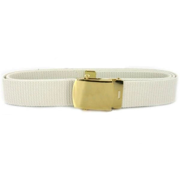 Picture of US Navy Belts And Buckle White Cotton with 24K Gold Buckle and Tip: Male
