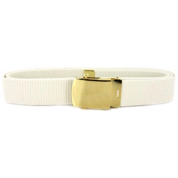 Picture of US Navy Belts And Buckle White Cotton with Brass Buckle and Tip: Male