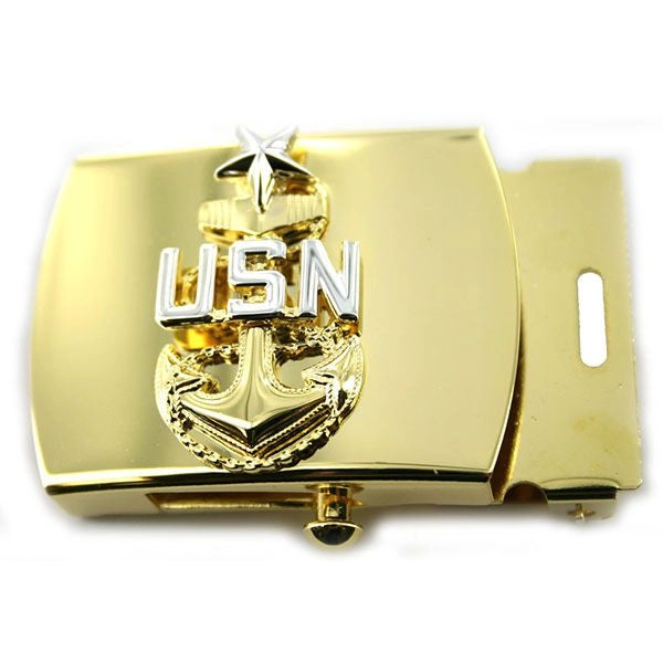 Picture of US Navy Belts Buckle E8 Chief Petty Officersenior: Gold