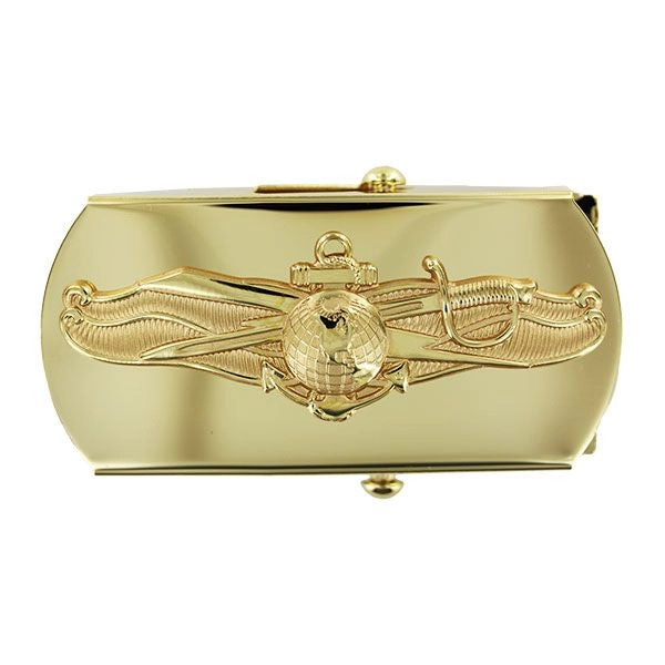 Picture of US Navy Belts Buckle Officer Information Dominance: Gold Buckle with Gold Emblem