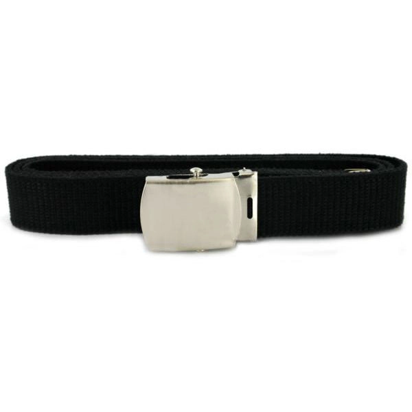 Picture of US Navy Belts With Buckle Black Cotton Nickel Silver Buckle and Tip: Male
