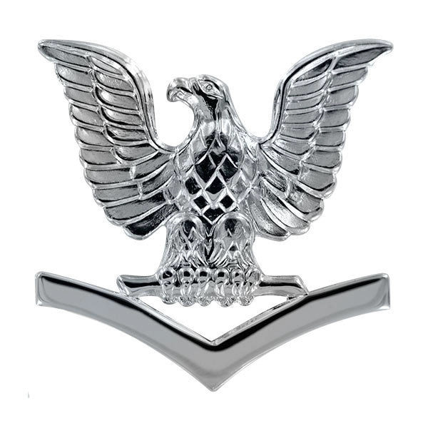 Picture of US Navy Enlisted Rank Cap Device E4 Petty Officer Third Class: Silver
