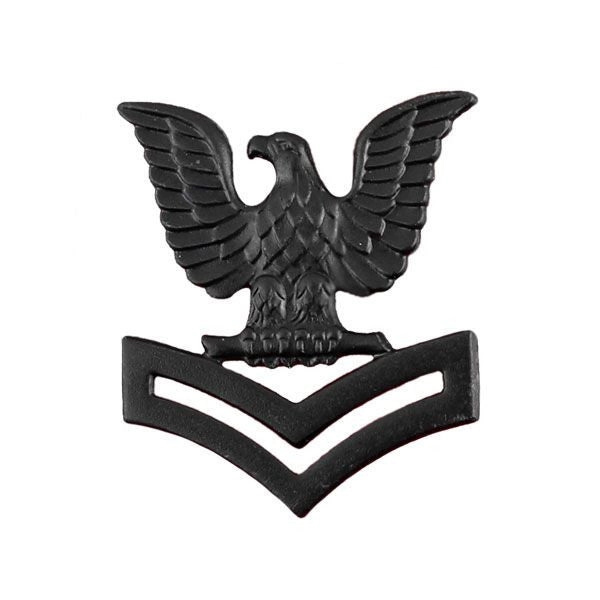 Picture of US Navy Enlisted Rank Cap Device E5 Petty Officer Second Class: Black Metal