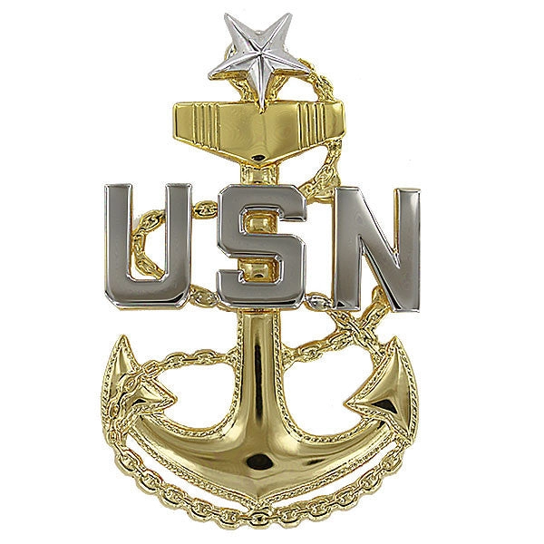 Picture of US Navy Enlisted Rank Cap Device E8 Chief Petty Officersenior: Miniature