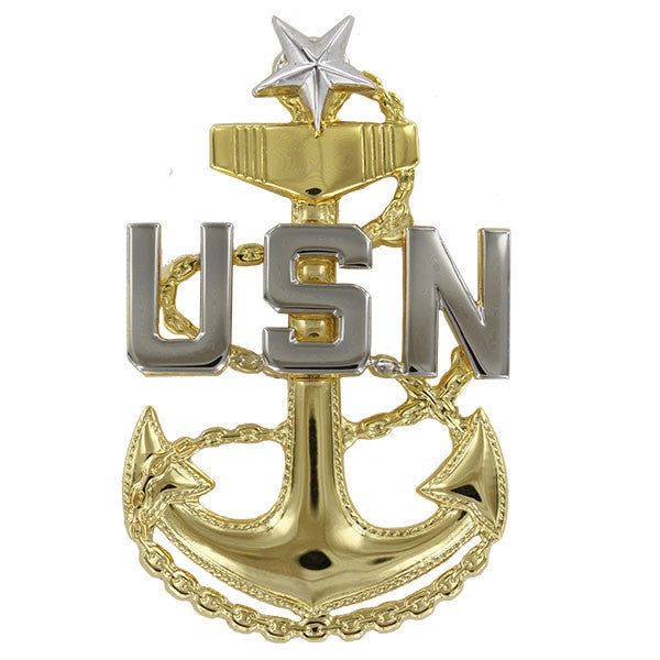 Picture of US Navy Enlisted Rank Cap Device E8 Chief Petty Officersenior