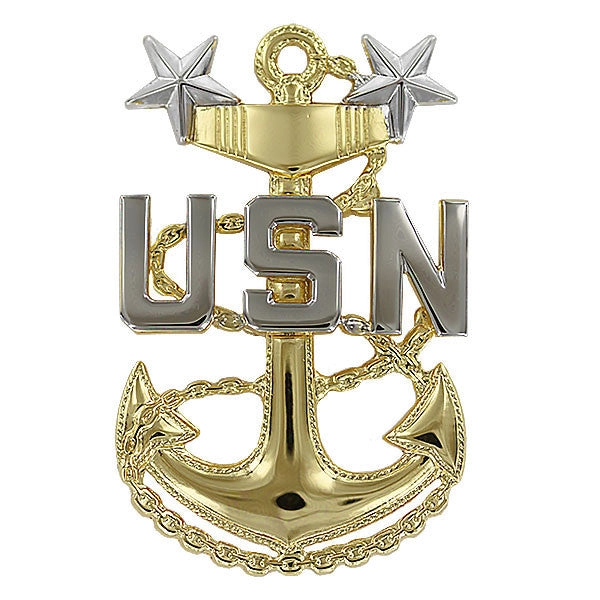 Picture of US Navy Enlisted Rank Cap Device E9 Chief Petty Officermaster: Miniature