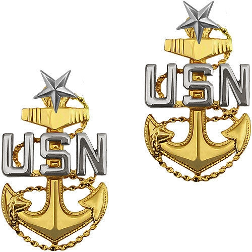 Picture of US Navy Enlisted Rank Choker Device E8 Chief Petty Officersenior: Clutch Back
