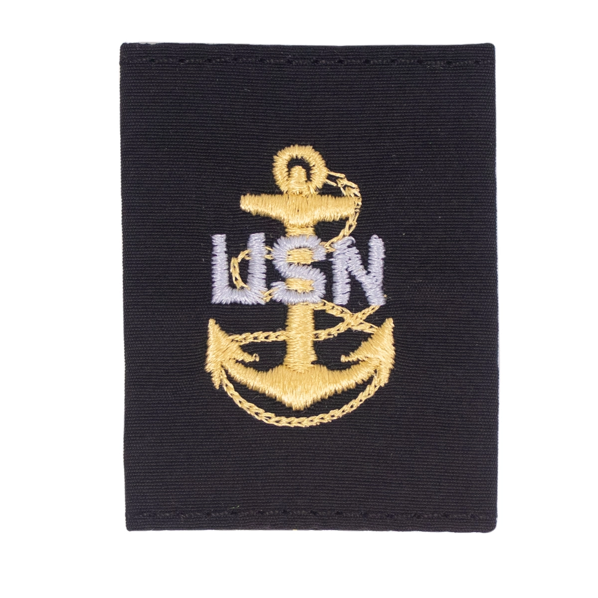 Picture of US Navy Enlisted Rank Cold Weather Parka (Cwp) Tab Device Gold Embroidered Anchor E7 Chief Petty Officer