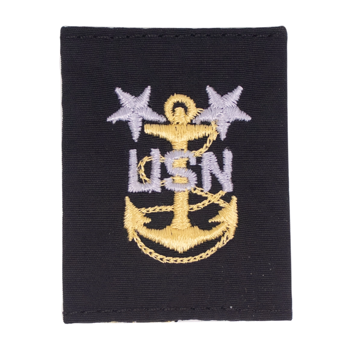 Picture of US Navy Enlisted Rank Cold Weather Parka (Cwp) Tab Device Gold Embroidered Anchor E9 Master Chief Petty Officer