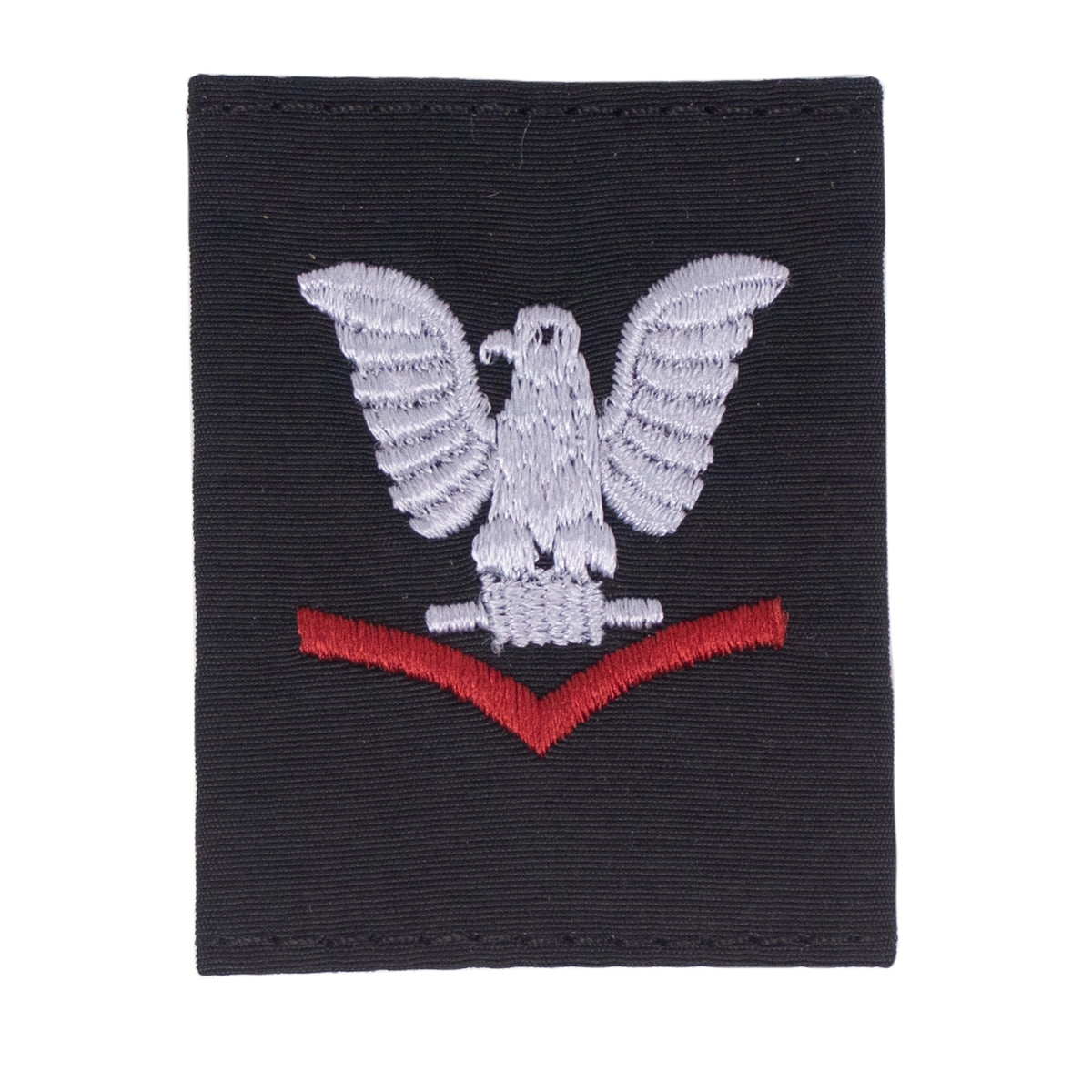Picture of US Navy Enlisted Rank Cold Weather Parka (Cwp) Tab Devicescarlet Embroidered Chevron: S E4 Third Class Petty Officer