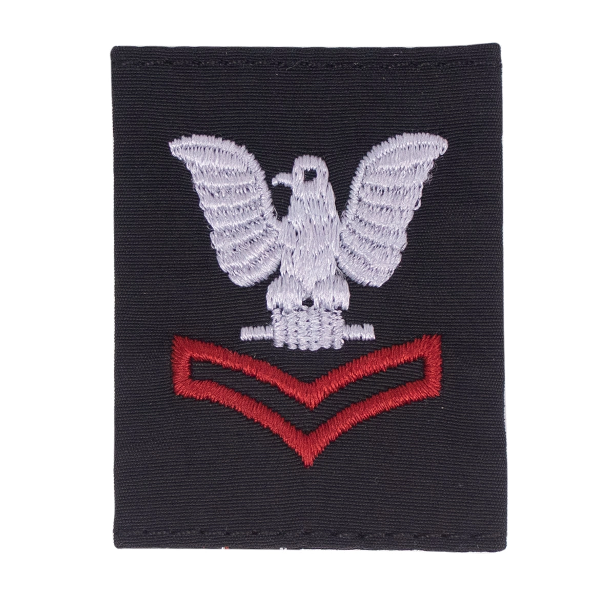 Picture of US Navy Enlisted Rank Cold Weather Parka (Cwp) Tab Devicescarlet Embroidered Chevron: S E5 Second Class Petty Officer