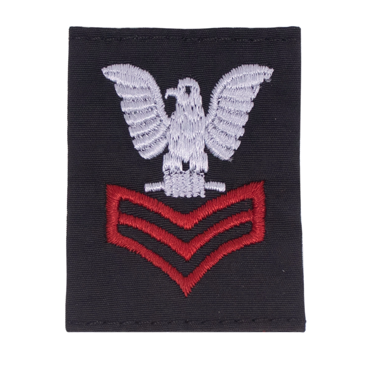 Picture of US Navy Enlisted Rank Cold Weather Parka (Cwp) Tab Devicescarlet Embroidered Chevron: S E6 First Class Petty Officer