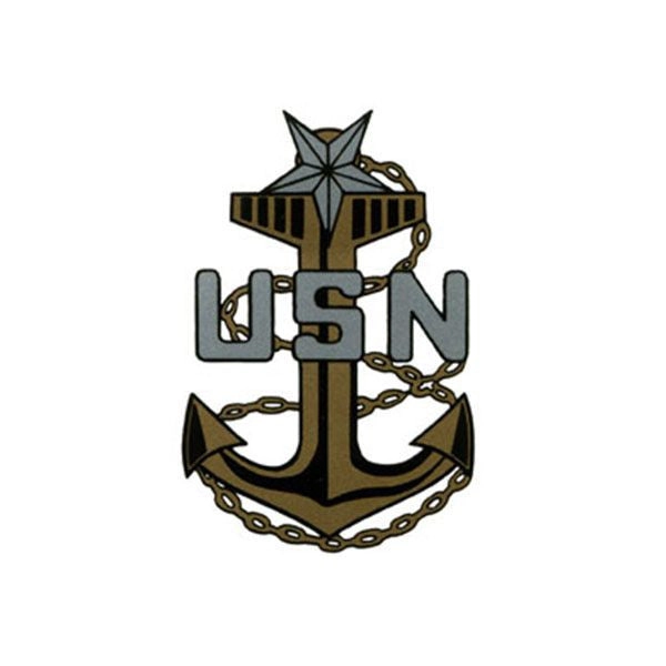 Picture of US Navy Enlisted Rank Construction Hat Decal E8 Chief Petty Officersenior
