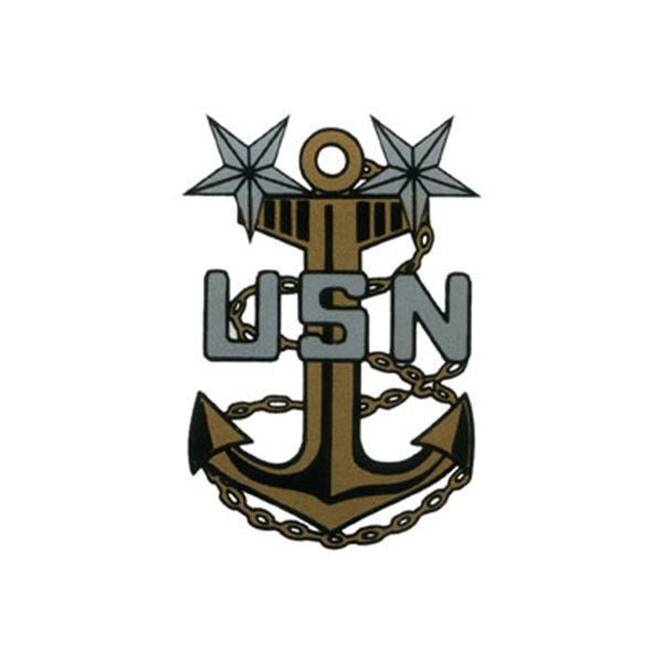 Picture of US Navy Enlisted Rank Construction Hat Decal E9 Chief Petty Officermaster