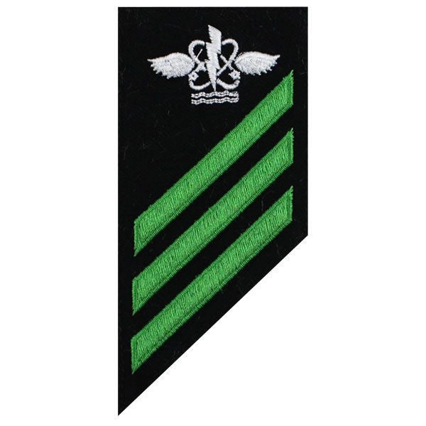 Picture of US Navy Enlisted Rank E-3 Combo Rate Aviation Antisub Warfare Operator On Blue Serge