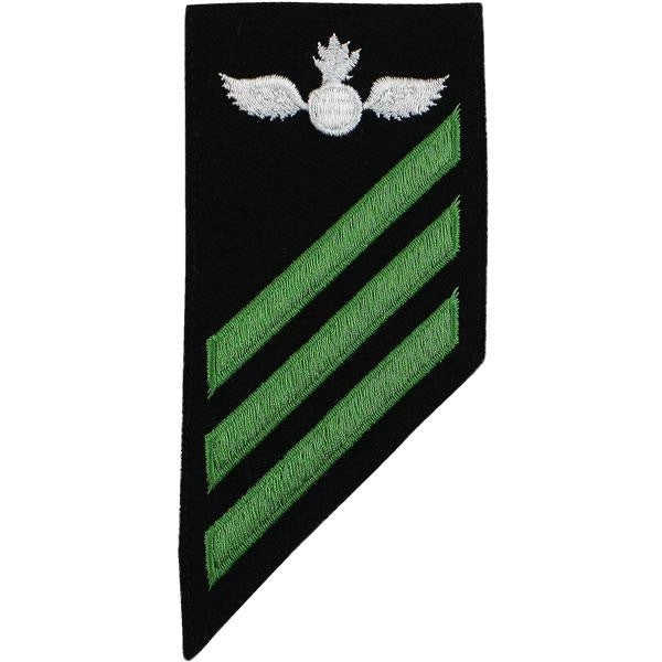 Picture of US Navy Enlisted Rank E-3 Combo Rate Aviation Ordnance On Blue Serge