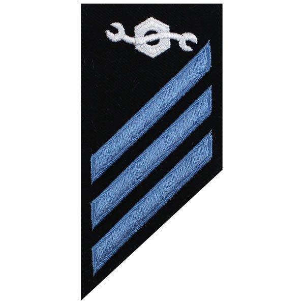 Picture of US Navy Enlisted Rank E-3 Combo Rate Construction Mechanic On Blue Serge