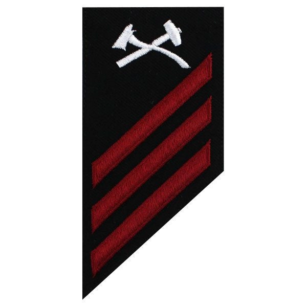 Picture of US Navy Enlisted Rank E-3 Combo Rate Damage Control On Blue Serge