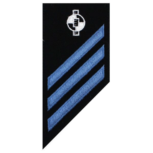 Picture of US Navy Enlisted Rank E-3 Combo Rate Engineering Aide On Blue Serge
