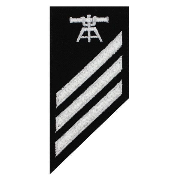 Picture of US Navy Enlisted Rank E-3 Combo Rate Fire Control Technician On Blue Serge