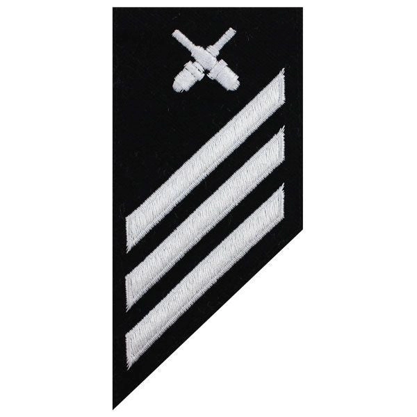 Picture of US Navy Enlisted Rank E-3 Combo Rate Gunners Mate On Blue Serge