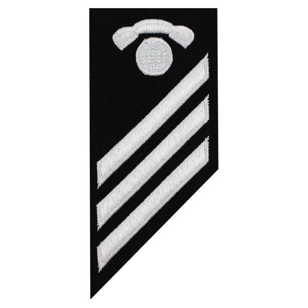 Picture of US Navy Enlisted Rank E-3 Combo Rate Interior Communications Electrician On Blue Serge