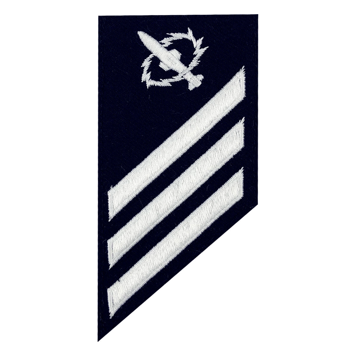 Picture of US Navy Enlisted Rank E-3 Combo Rate Missile Technician On Blue Serge
